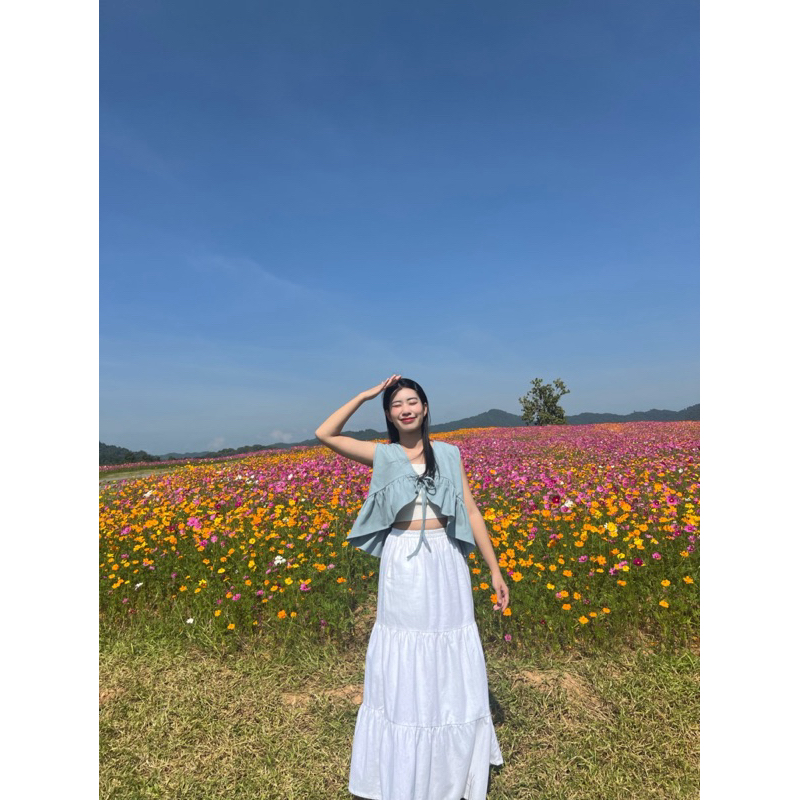 Tulip🌷เสื้อครอประบายเฉียงผูกเชือกด้านหน้าผ้าฝ้าย - รูปที่ 2