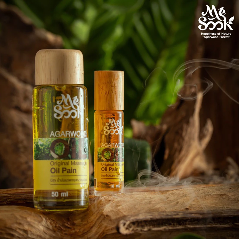 MESOOK Agarwood Herbal Oil Original น้ำมันกฤษณาสมุนไพรสูตรต้นตำหรับ (สูตรร้อน) ลดอาการปวด ซึมซาบดี
