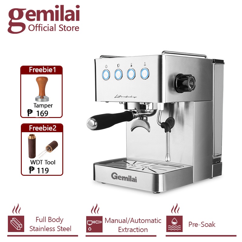 Gemilai CRM3005E Coffee Machine ตัวสแตนเลสทั้งหมด เครื่องชงกาแฟอัตโนมัติ ขนาดหัวชง 58mm เครื่องชงกาแฟเชิงพาณิชย์