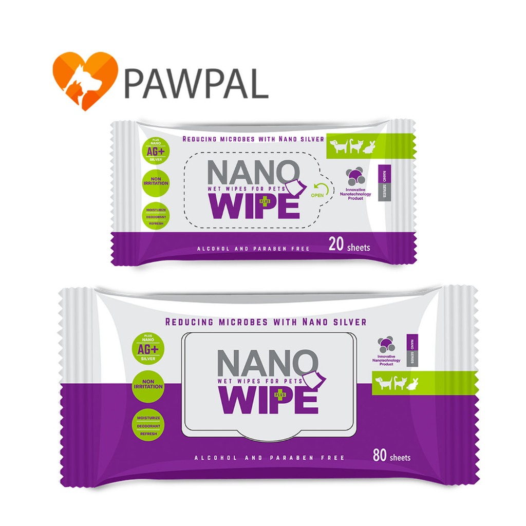 Nano Wipe ทิชชู่เปียก Exp.2027 ล็อตใหม่ เช็ดตัว ทำความสะอาด สัตว์เลี้ยง สุนัข แมว อ่อนโยน ไม่มีแอลกกอฮอล์และพาราเบน