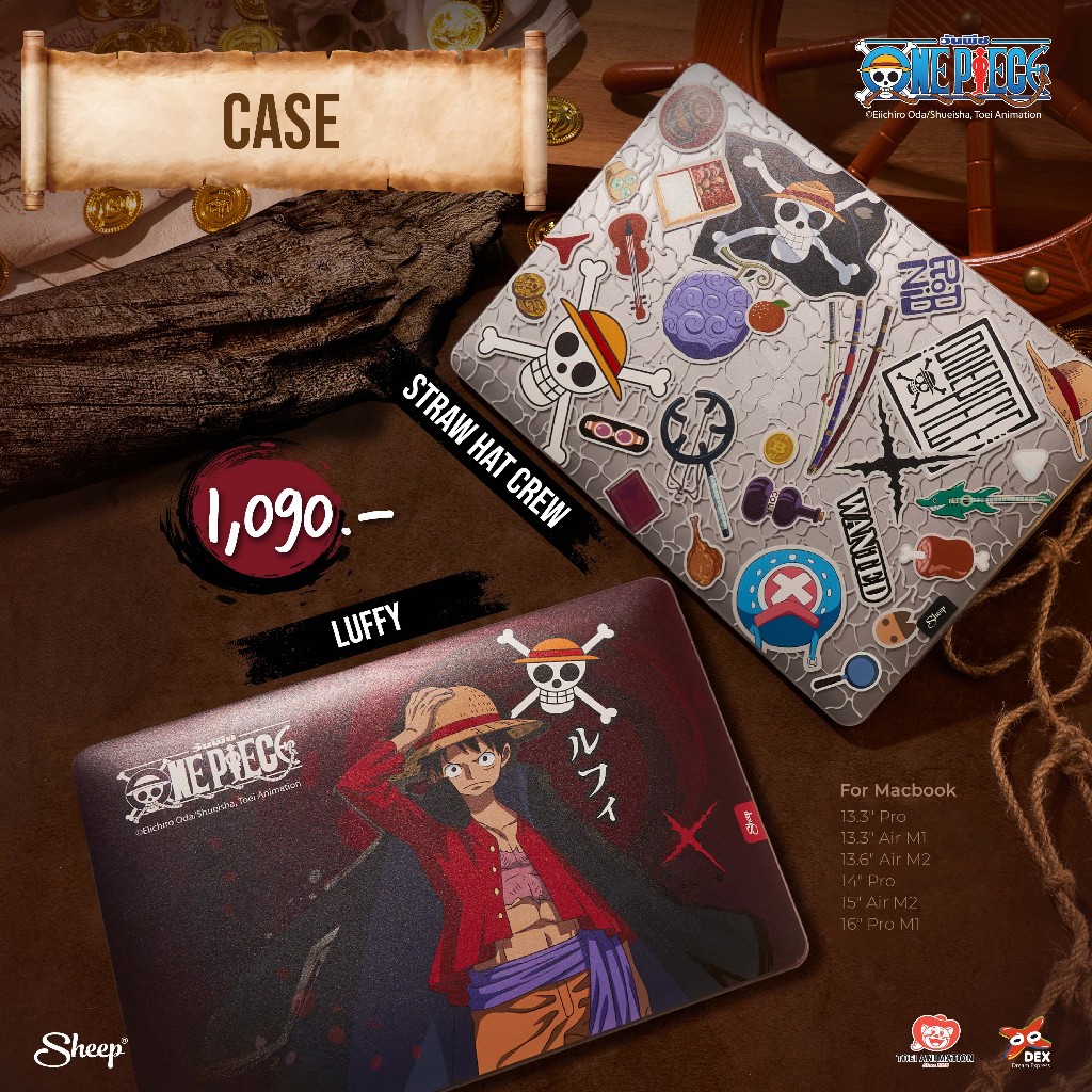 [One Piece Limited Collection] เคสสำหรับMacbook ลายวันพีช One Piece กันรอย กันกระแทก ลิขสิทธิ์แท้ (พร้อมส่งจากไทย)