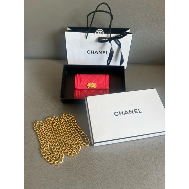 Chanel Boy Small Wallet แท้💯 มือสอง