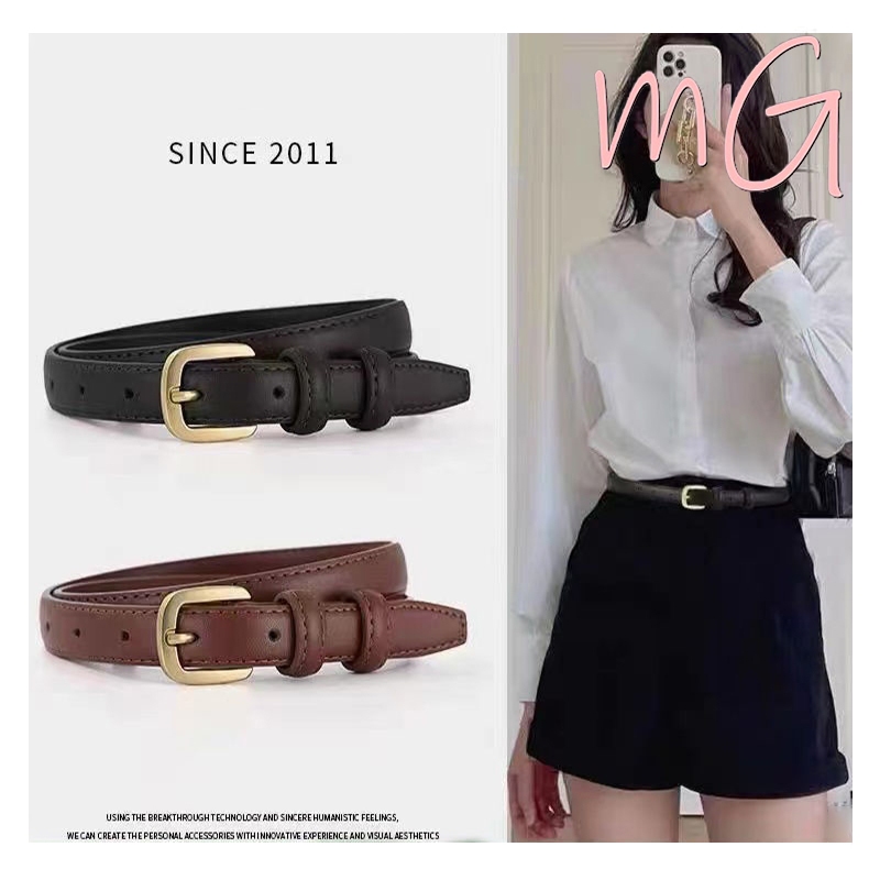 [ส่งจากกทม] My Girl เข็มขัดผู้หญิงหนังแท้อเนกประสงค์ 2024 หัวเข็มขัดตกแต่งหนังวัวแฟชั่นผู้หญิงใหม่ที่เรียบง่าย COD