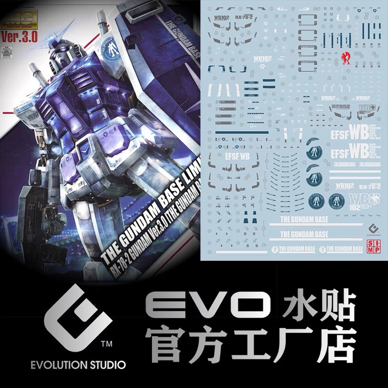 ดีคอลน้ำ DECAL EVO MG RX-78-2 Gundam The Gundam Base