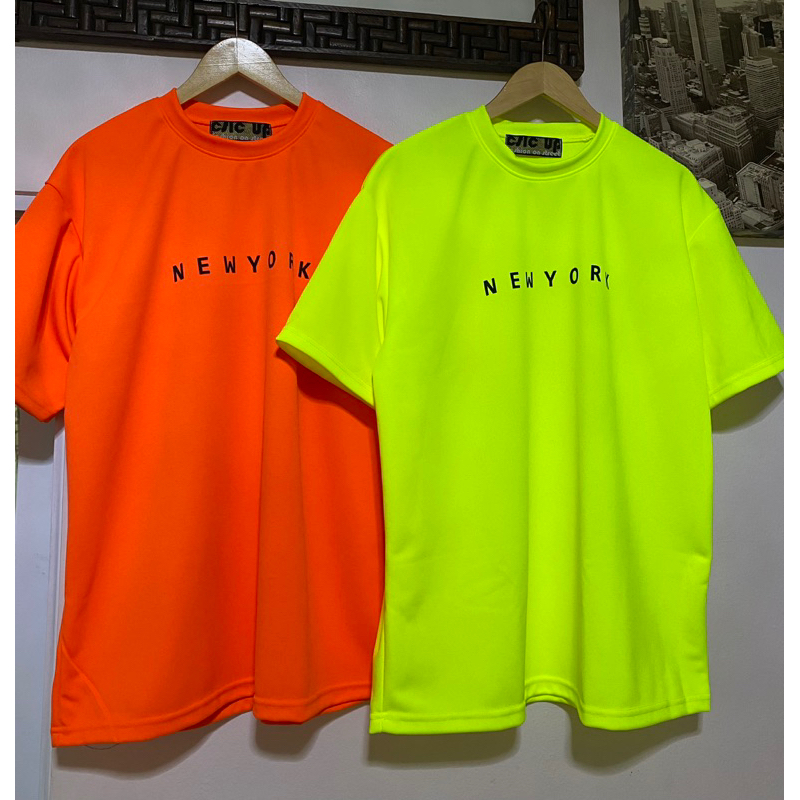 เสื้อยืดโอเวอร์ไซส์นีออนสะท้อนแสงNEWYORK