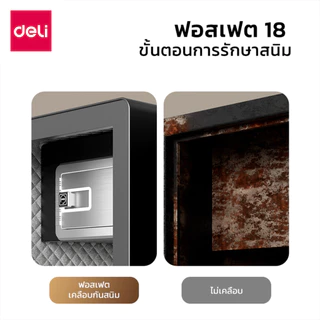 Deli ตู้เซฟ ตู้เซฟนิรภัย 2ล็อครหัสผ่านและกุญแจ ระบบเตือนเมื่อมีการสั่นสะเทือน ประตูหนาพิเศษ Safe Box