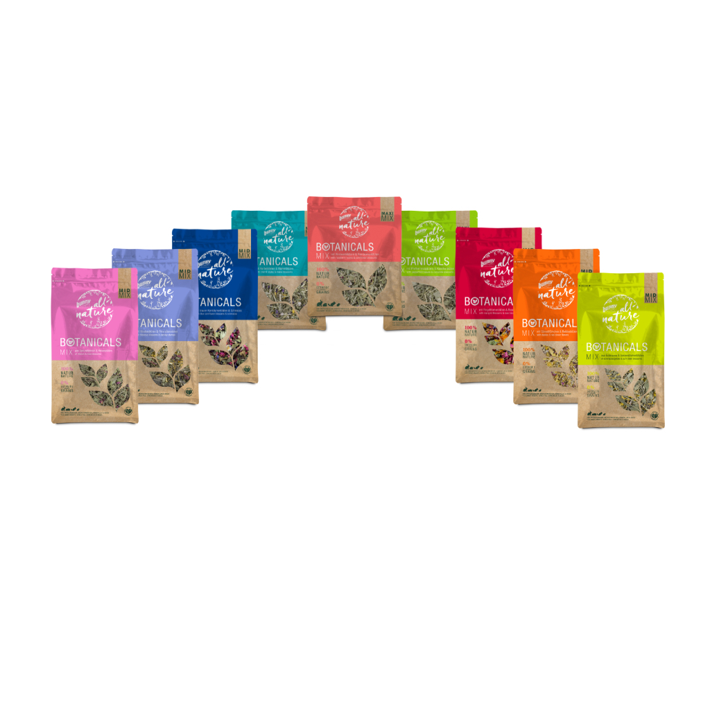 Bunny nature MID MIX, MAXI MIX  BOTANICALS โบทานิคอล ดอกไม้และสมุนไพร สำหรับกระต่าย แกสบี้ ชินชิล่า มีให้เลือกถึง 6 สูตร