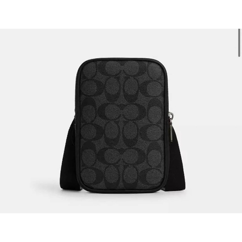 COACH ADEN CROSSBODY IN SIGNATURE CANVAS IN GUNMETAL/KHAKI (CO912)