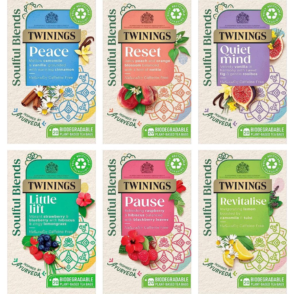 ชา Twinings Soulful / Bio / Superblends / Fruit&amp;Herbal แบ่งขายสำหรับทดลองชิม