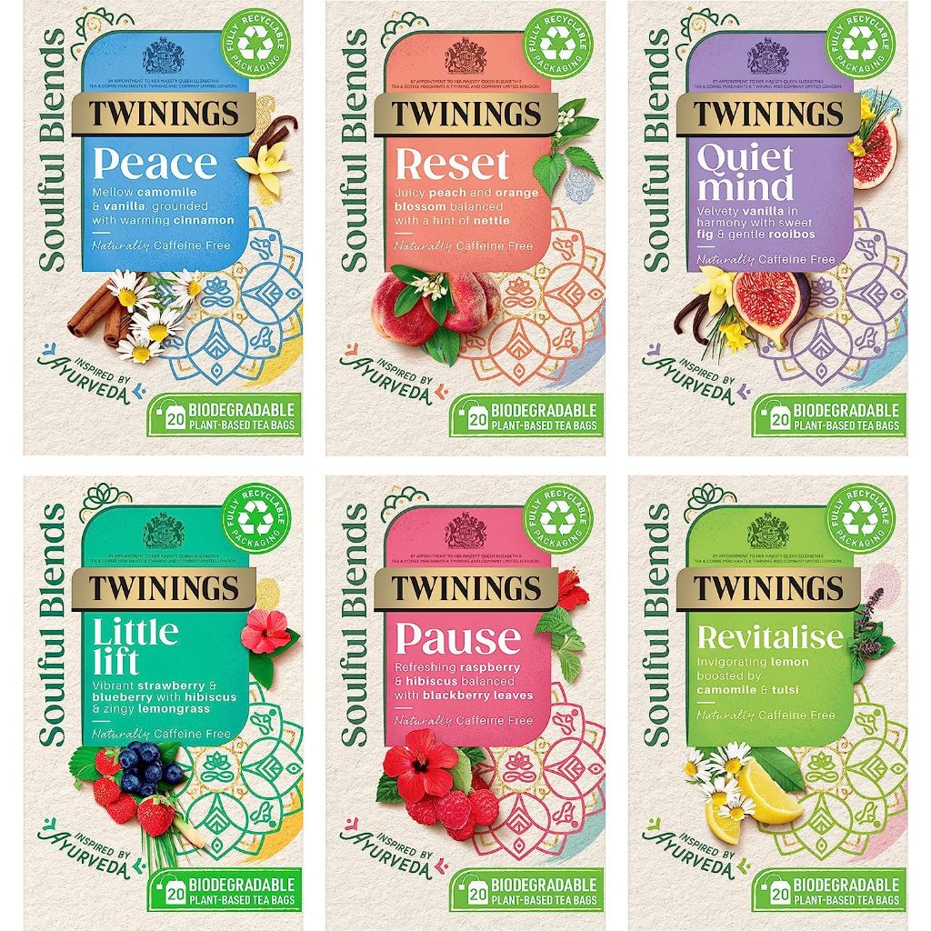 ชา Twinings Soulful / Bio / Superblends / Fruit&Herbal แบ่งขายสำหรับทดลองชิม