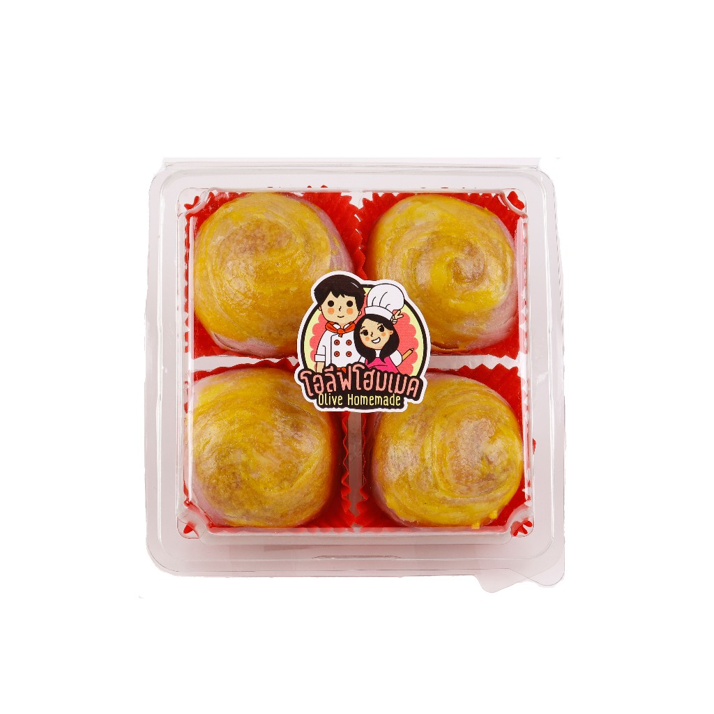 [จัดส่ง 1-3วัน ขนมเปี๊ยะ ไส้เผือกไข่ 4 ลูก ขนมมงคลที่ทำสดใหม่ทุกวัน แป้งนุ่ม ไข่เต็มคำ หวานกำลังดี