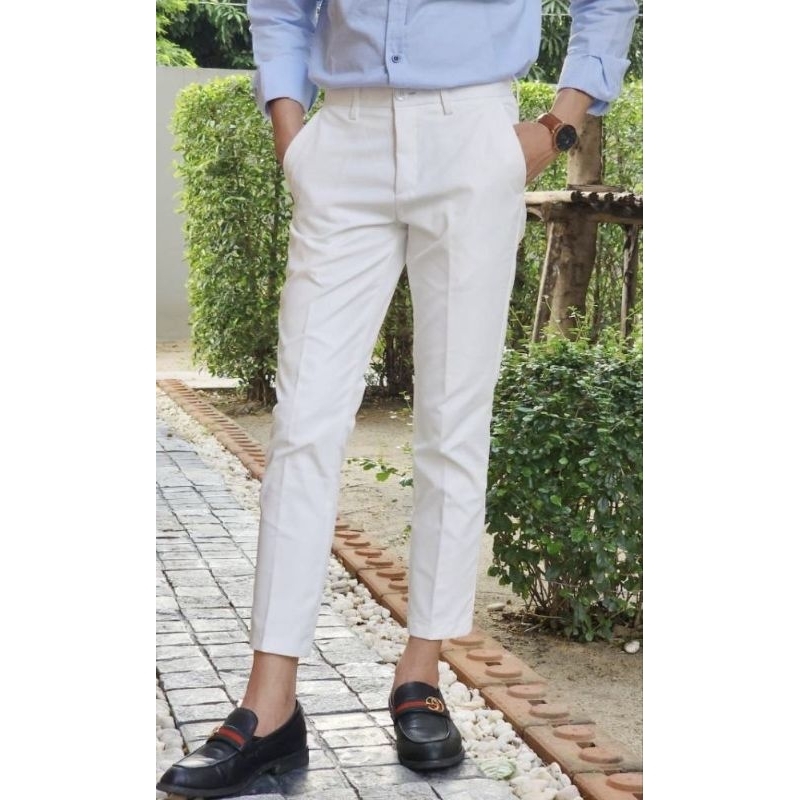 กางเกงสแล็คขาเต่อร์8สว่น size28-29-30-31-32-33-34-35-36-38-40-42  สั่งเผื่อ 1 size นะคะเพราะทางร้านจะทำตัวไม่ใหญ่