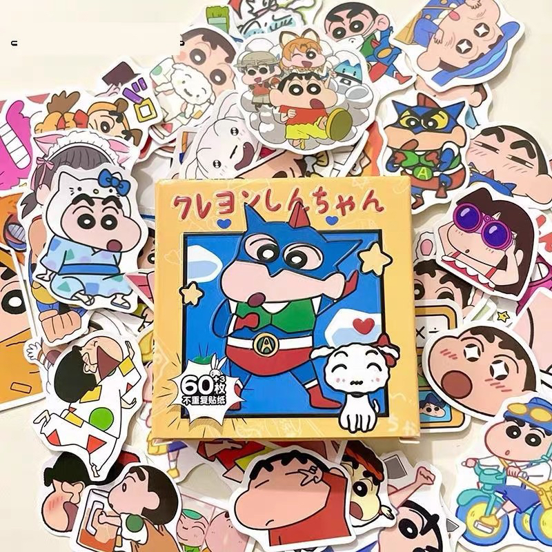 cutiepie - (พร้อมส่ง)สติ๊กเกอร์กล่องชินจัง 60แผ่น กันน้ำ ลายไม่ซ้ำนะคะ