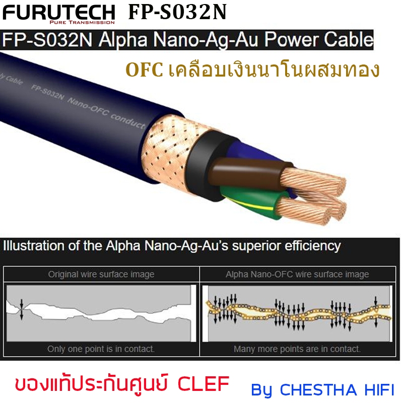 สายไฟ Furutech FP-S032N Alpha Nano-Ag-Au Power Cable ของแท้ประกันศูนย์ Clef Audio