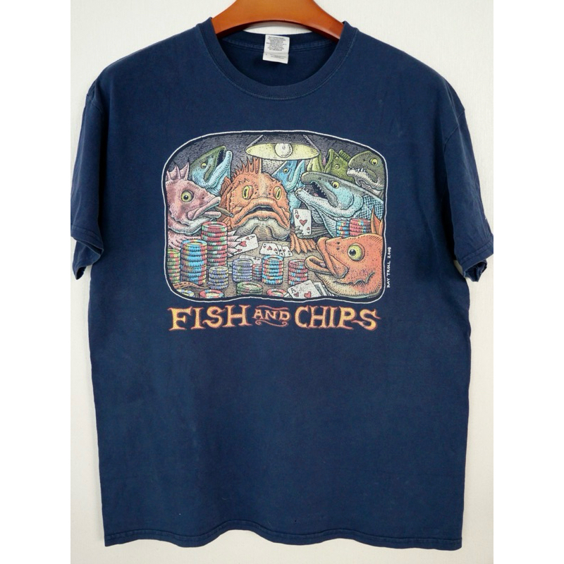 Fish And Chips~Ray Troll T-Shirt. Large. 2008 Ray Troll