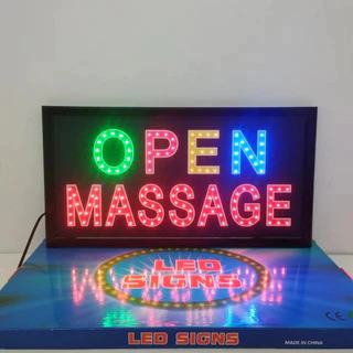 ป้ายไฟ LED ป้ายไฟOPEN MASSAGE ป้ายไฟวิ่ง แบบมีสกินสี ไม่เปิดไฟก็สวยงาม ป้ายไฟสำรับตกแต่งหน้าร้าน