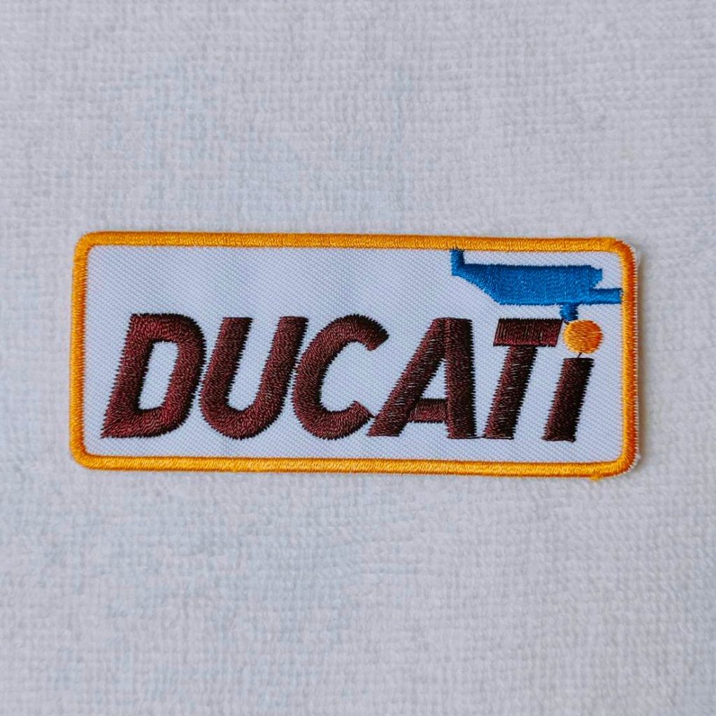 ตัวรีดติดเสื้อ อาร์มติดเสื้อ สติ๊กเกอร์ sticker มอเตอร์ไซค์ Motorbike Ducati Patch ดูคาติ ดูคาตี้ สำหรับตกแต่งเสื้อผ้า