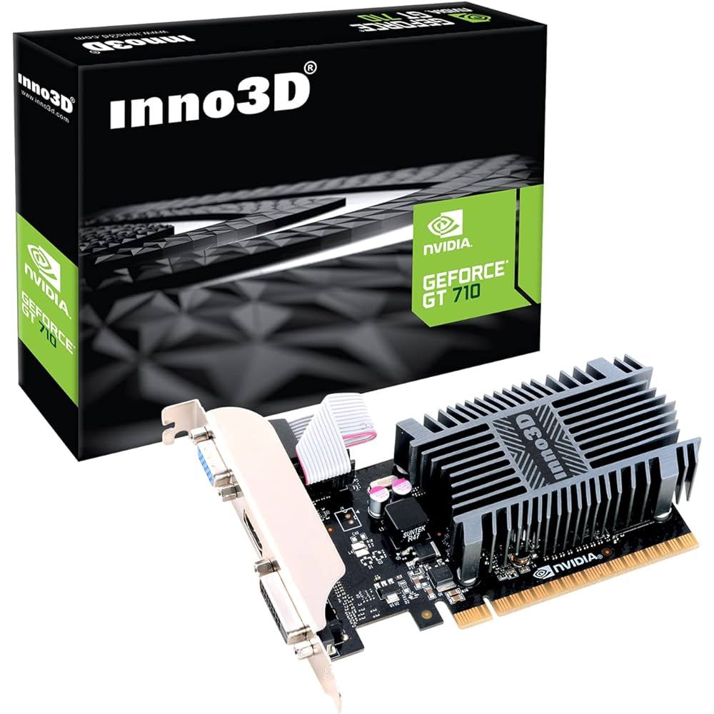 VGA INNO3D GEFORCE GT 710 - 2GB DDR3 [N710-1SDV-E3BX]  การ์ดแสดงผล