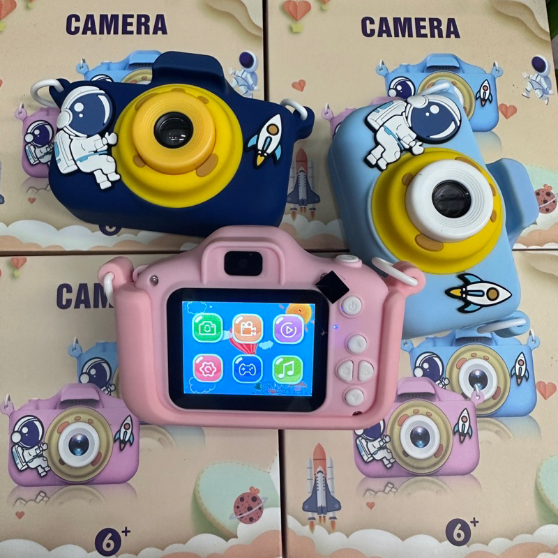 กล้องหน้า-หลัง กล้องดิจิทัล 1080P ขนาดเล็ก หน้าจอ IPS 2.0 นิ้ว แบตเตอรี่ในตัว กรอบรูปน่ารัก พร้อมสายคล้องคอ รุ่นX9