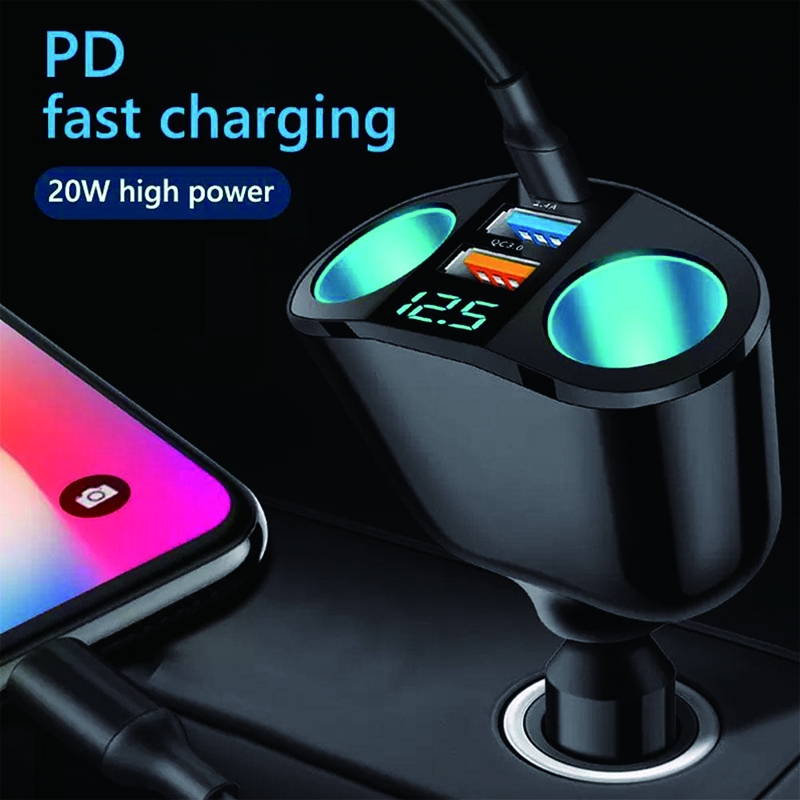 ที่ชาร์จในรถยนต์ Car Charger QC3.0 4.8A ที่ชาร์จ 2USB 12-24V ชาร์จมือถือ ชาร์จแอนดรอยด์ Bluetooth 5.0 Car Music Player