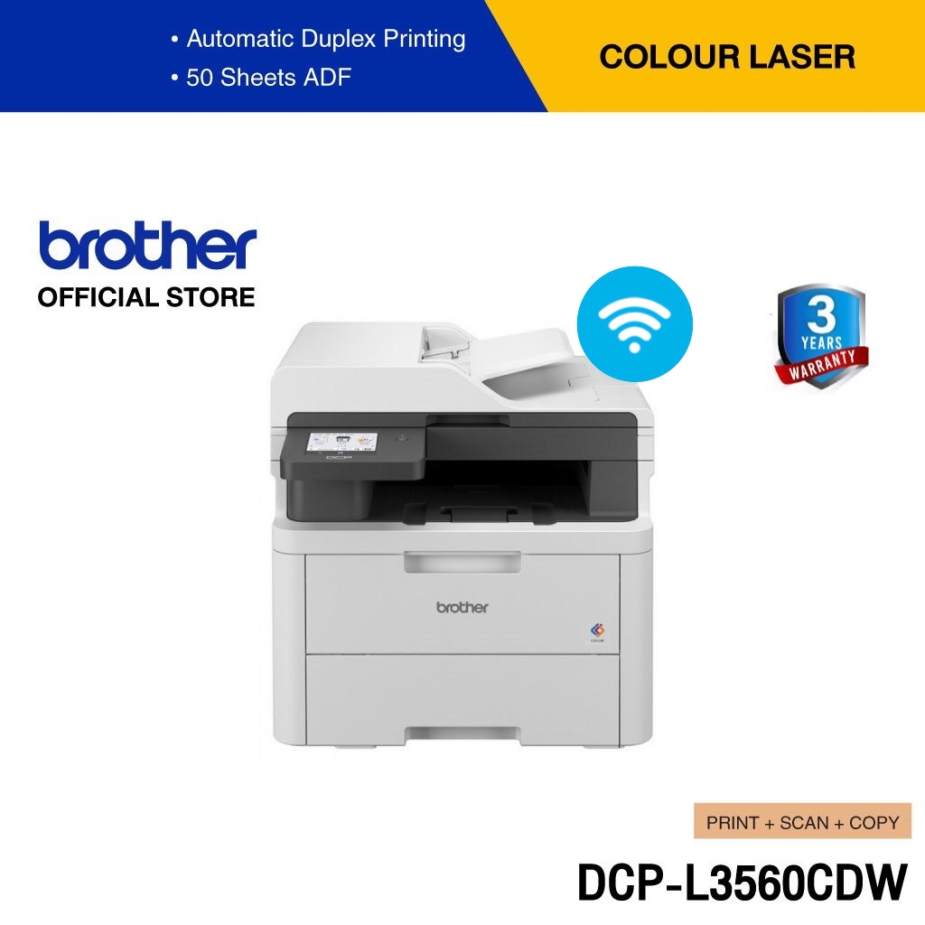 Brother DCP-L3560CDW Colour Laser Multi-Function Printer เครื่องพิมพ์สี และมัลติฟังก์ชัน (พิมพ์,สแกน,ถ่ายเอกสาร)