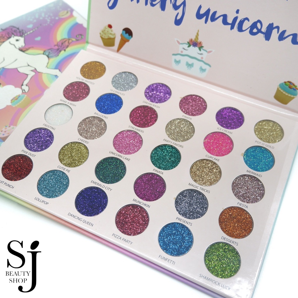 KISSCROWN Party Glitter Eye Shadow Palette พาเลทกลิตเตอร์หลากสีสัน ครีเอทลุคสนุก ให้ดวงตาโดดเด่น