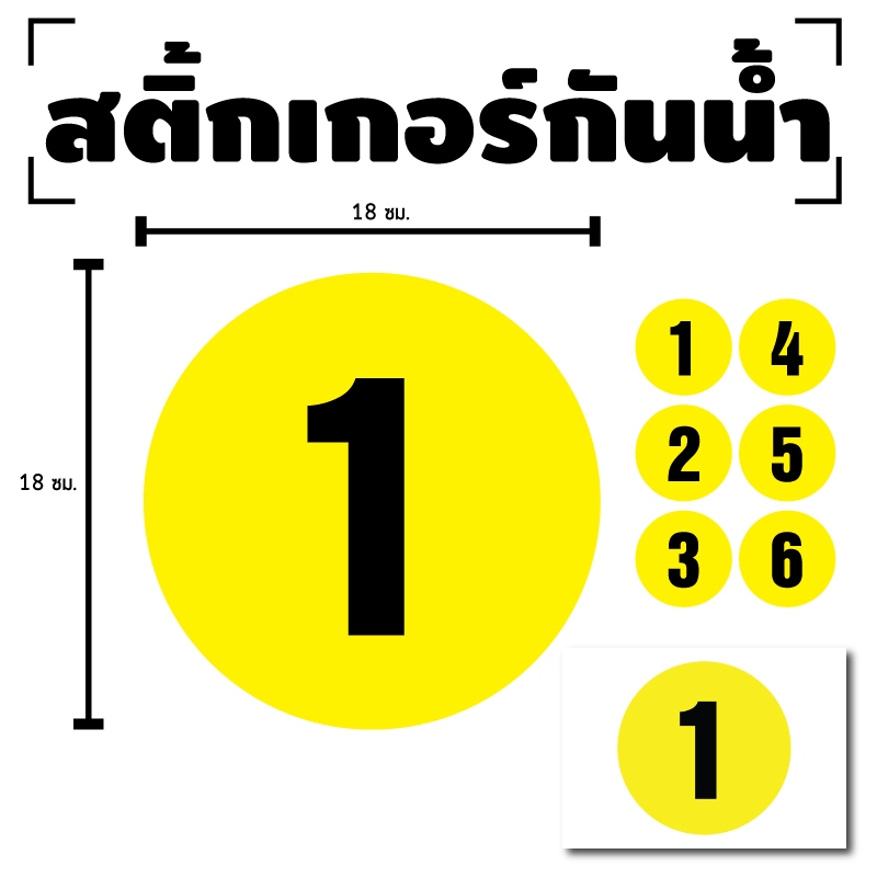สติ้กเกอร์ตัวเลข สติ้กเกอร์ สติ้กเกอร์ผนัง ติดประตู,ผนัง,กำแพง (ตัวเลขวงกลม) ขนาด 18x18ซม. ได้รับ 1 ดวง [รหัส I-026]