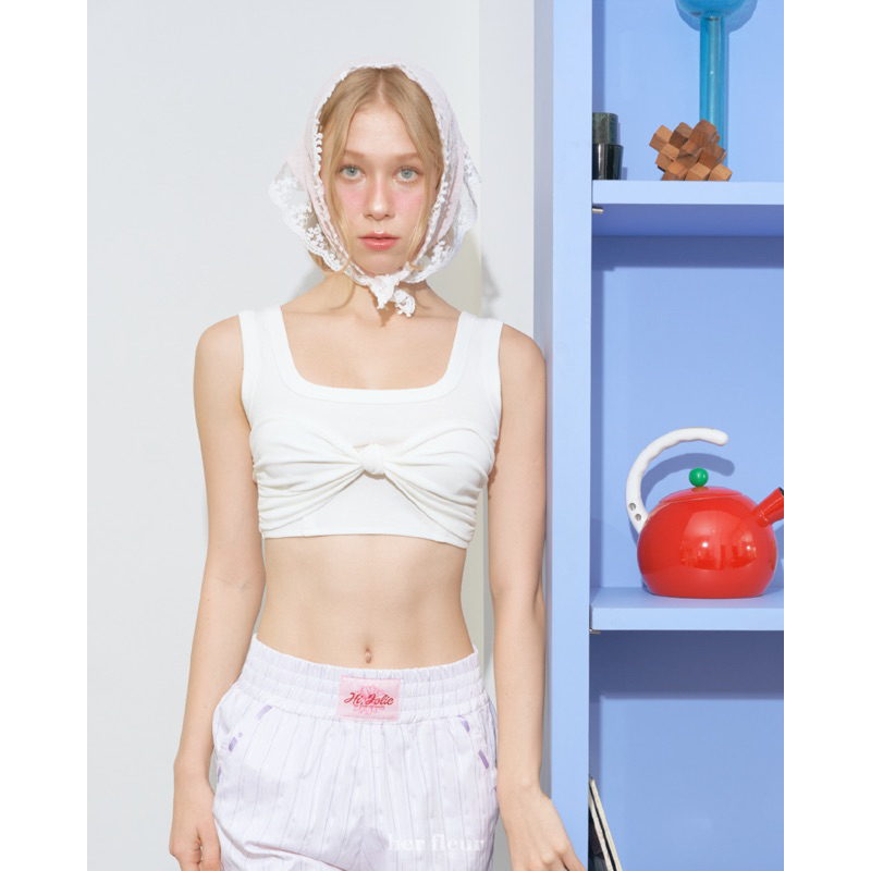 Her Fleur RIBBON CROPPED TANK TOP