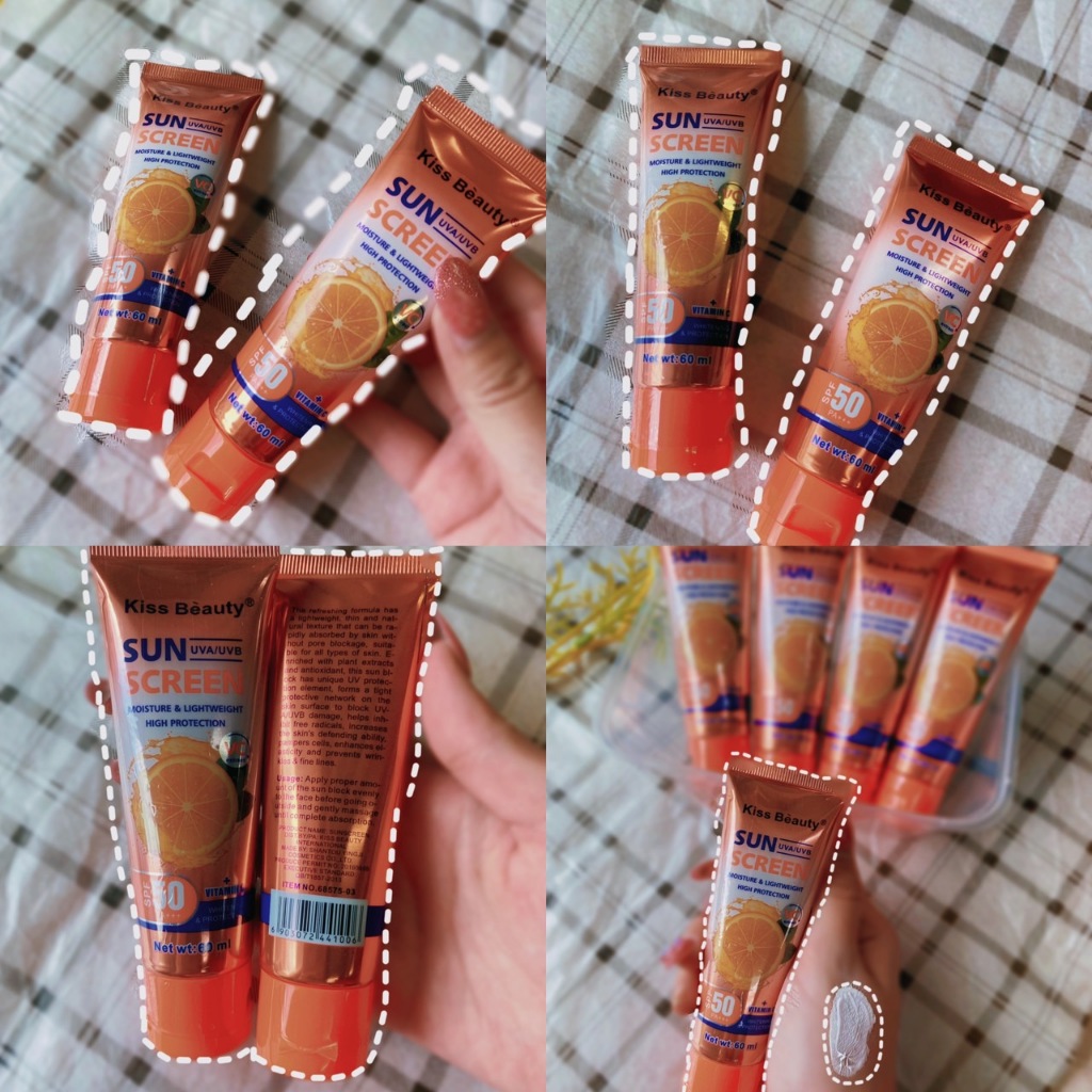 68575-03 ครีมกันแดด Kiss beauty มีวิตามิน SPF 50PA +++ เนื้อบางเบา เกลี่ยง่าย ขนาด 60ml