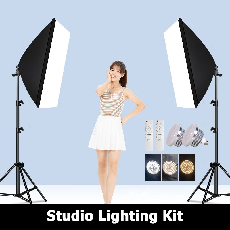 Studio 85W/300W LED สตูดิโอถ่ายภาพ ไฟต่อเนื่อง ไฟสตูดิโอ 50x70 Softbox Continuous Lighting Kits for 