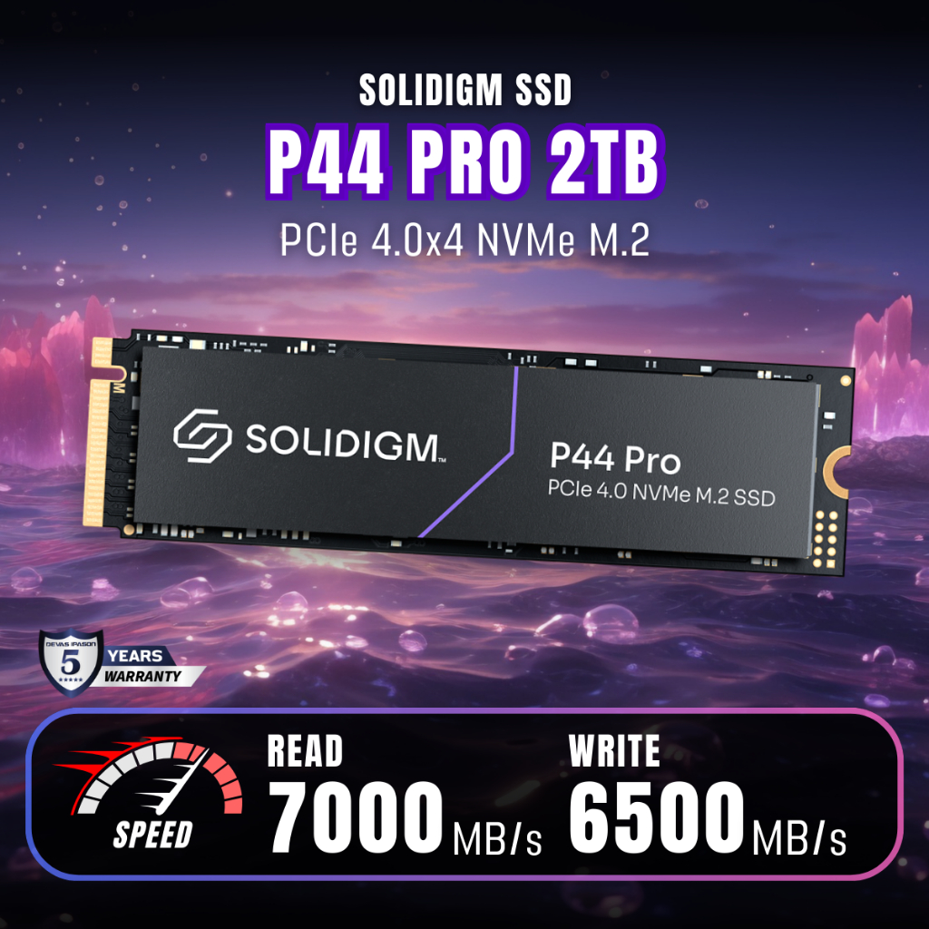 Solidigm SSD เอสเอสดี รุ่น P44 Pro ขนาด 2TB (M.2 NVMe PCle 4.0 x4 - 7000/6500 MB/s) รับประกัน 5 ปี โดย IPASON
