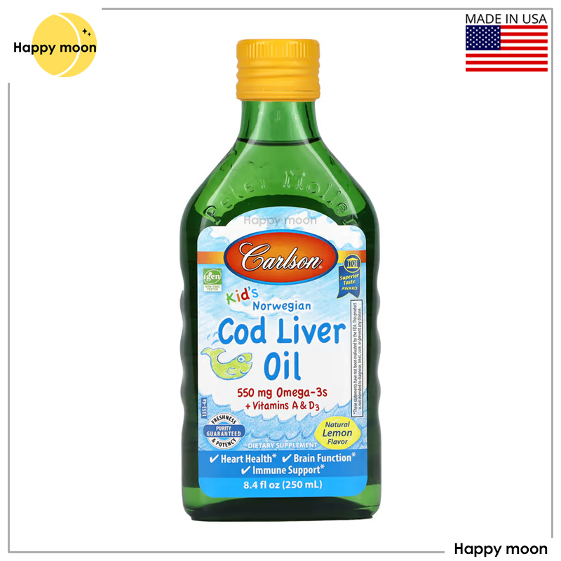 Carlson Labs, Kid's Norwegian, Cod Liver Oil, Natural Lemon , 8.4 fl oz (250 ml)