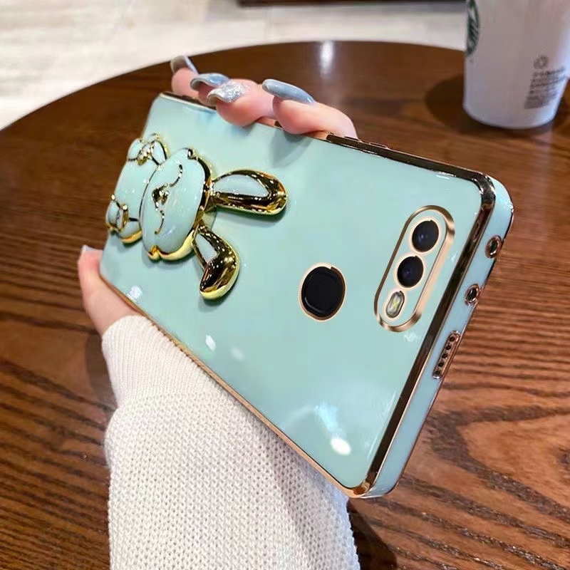เคสTPU ขอบตรง ลายกระต่าย สำหรับ Oppo A12 F9 A7 A5S A3S เคสขาตั้ง ออปโป้ A5S A12