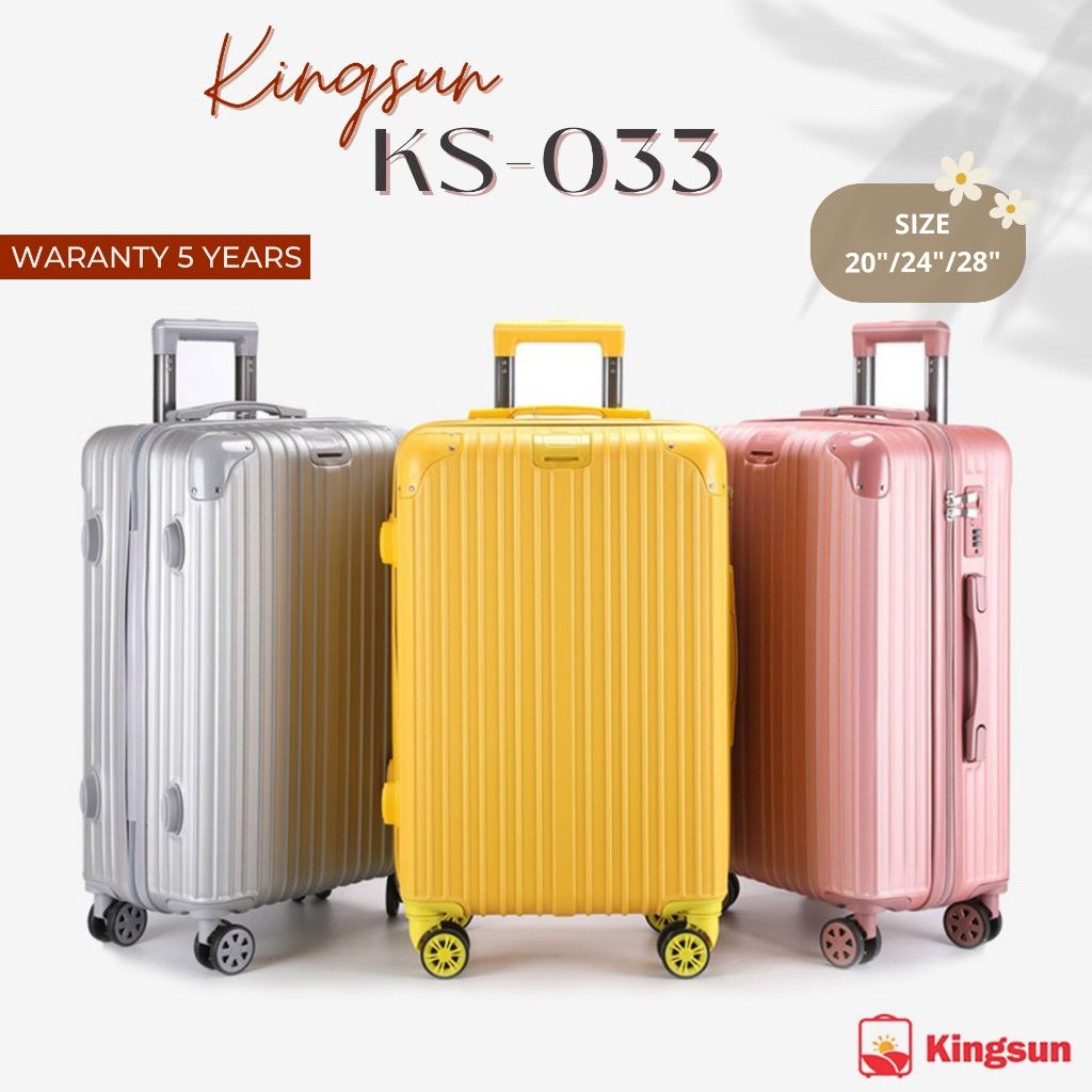 [รับประกัน5ปี] Kingsun กระเป๋าเดินทางล้อลาก เฟรมซิป วัสดุ ABS+PC KS-033 size 20/24