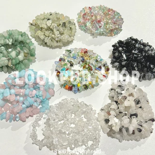 (พร้อมส่งจากไทย) ลูกปัดหินแท้ธรรมชาติ 50 ชิ้น หินแท้เกรดA หินตกแต่ง หินเจาะรูสำหรับร้อย แบบคละสี