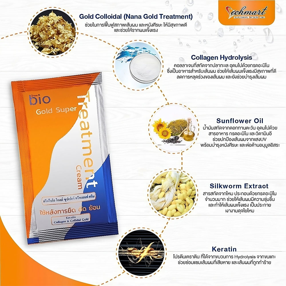 (ยกกล่อง) Bio Vechmart Treatment ไบโอ ทรีทเมนท์ Green Bio Super Treatment กรีนไบโอ ทรีทเมนท์ บำรุงเส้นผมหลังทำสี ยืด รูปที่ 5