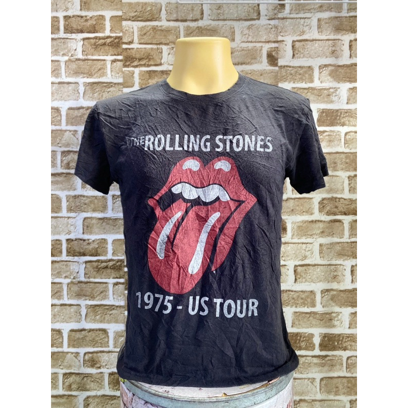 เสื้อวง The Rolling Stones 1975 US Tour Womens T-shirt Top Tee Shirt Graphic - Size M