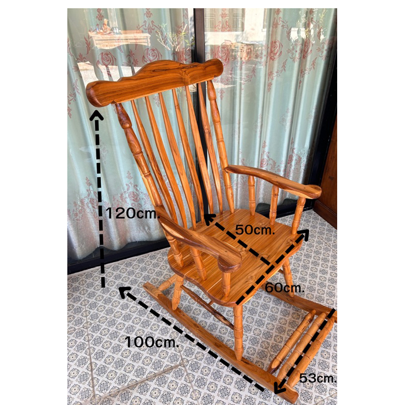 เก้าอี้โยก สีธรรมชาติ ขนาด53*100สูง120cm. ที่นั่งขนาด 50*60 สูงถึงที่นั่ง48cm.