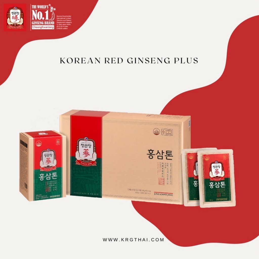 JUNG KWAN JANG Korean Red Ginseng Plus ( Hong Sam Tone ) – โสมแดงเกาหลีสกัดพร้อมดื่ม 50มล. X 30ซอง