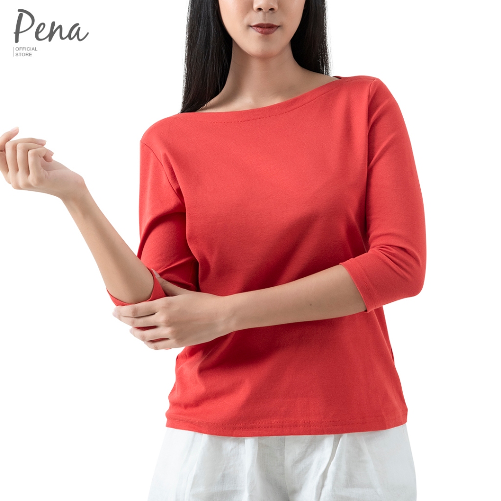 Pena house เสื้อยืดคอปาด แขนสามส่วน PSTL001