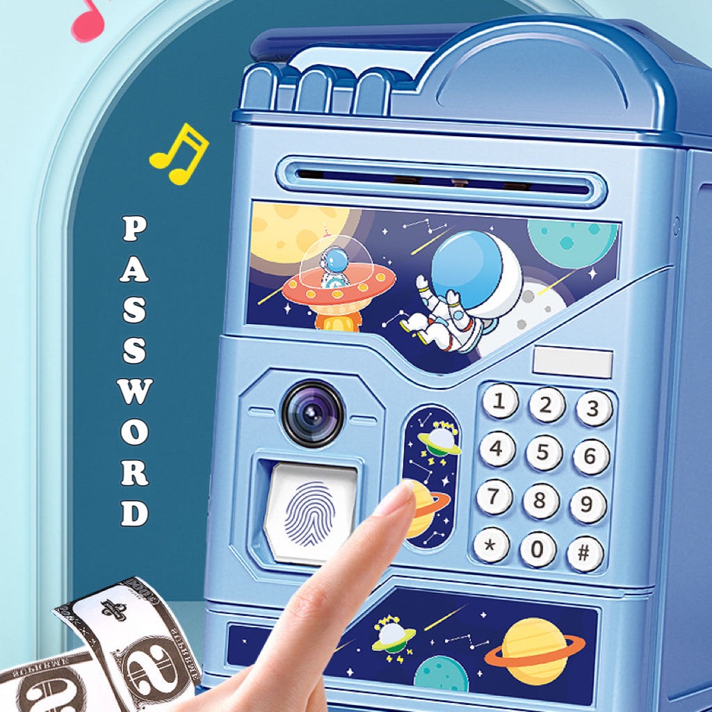 【FuHua Shop】พร้อมส่ง NEW STYLEกระปุกออมสินATMดูดแบงค์อัตโนมัต ออมสินตู้เซฟPiggy Bankลายการ์ตูนสุดน่ารัก รหัสผ่านสแกนนิ้ว - รูปที่ 7