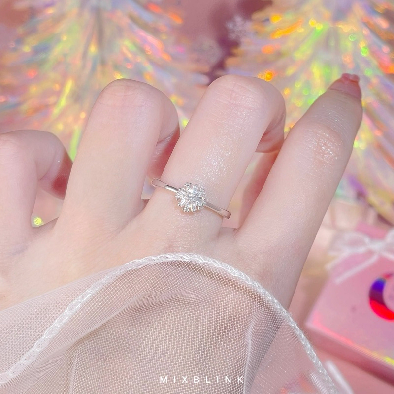 แหวน เงินแท้ 92.5% ส่งฟรี EMS ♡ รุ่น Icevy ♡ - หิมะ MixBlink ( #I6 )