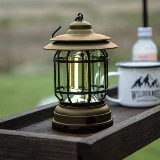 ตะเกียงวินเทจ โคมไฟแคมป์ปิ้ง ตะเกียงแคมป์ปิ้ง ใช้งานกลางแจ้ง Camping Ligth แบบชาร์จไฟได้และใส่ถ่าน