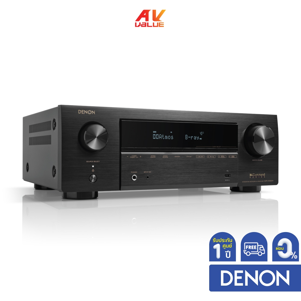 Denon AVR-X1800H - 7.2 Ch. 175W 8K AV Receiver with HEOS® Built-in ** ผ่อน 0% **
