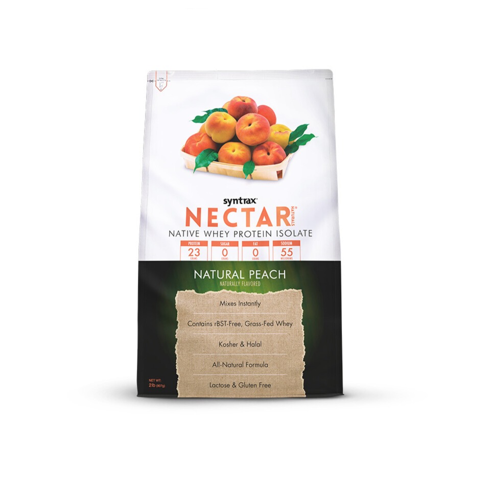 Syntrax Nectar Natural Whey Protein Isolate Natural Peach 907g./2 lbs