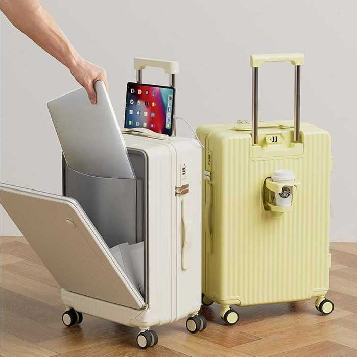 กระเป๋าเดินทาง กระเป๋าเดินทางล้อลาก 20-26 นิ้ว พร้อมตะขอ เฟรมซิป วัสดุPC+ABS แข็งแรงทนทาน กระเป๋าเดินทางขึ้นเครื่องได้