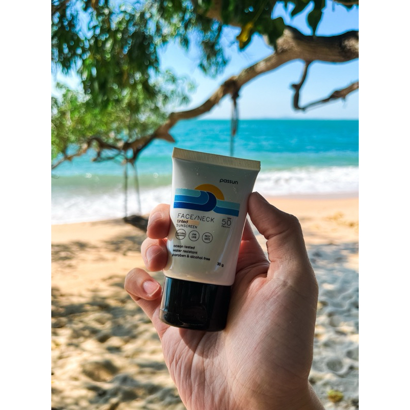 ☀️🌴🍉 ครีมกันแดด PASSUN Tinted Face/Neck Sunscreen SPF50 PA+++ 30g Reef-Safe สีเนื้อ ไม่ทำร้ายปะการัง ดำน้ำ อ่อนโยน - รูปที่ 3