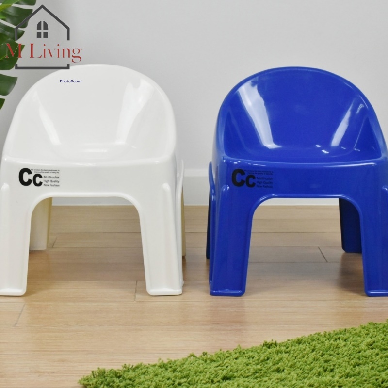 M LIVING เก้าอี้ เก้าอี้เด็ก ทรงเตี้ย พลาสติก มีพนักพิง Keyway รับน้ำหนักได้ถึง 100 kg RC-644 (MD)