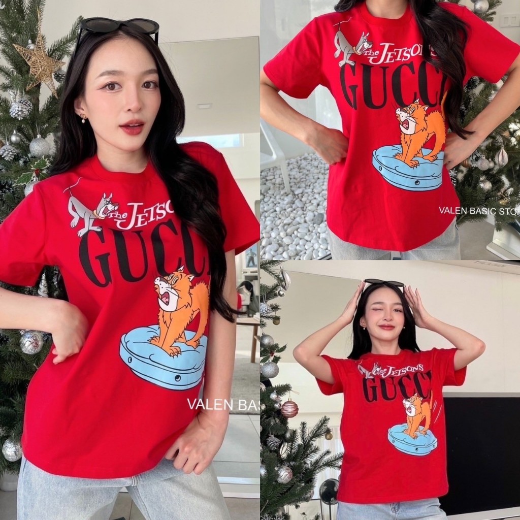 🍊 Jetson T-shirt ❤️🧣 เสื้อยืด ดีเทลสกรีนลาย  น่ารักสีแดงสดใสมากค่า  เนื้อผ้าคอตตอนอย่างดี ใส่สบาย ใส่สวยได้ยาวๆ