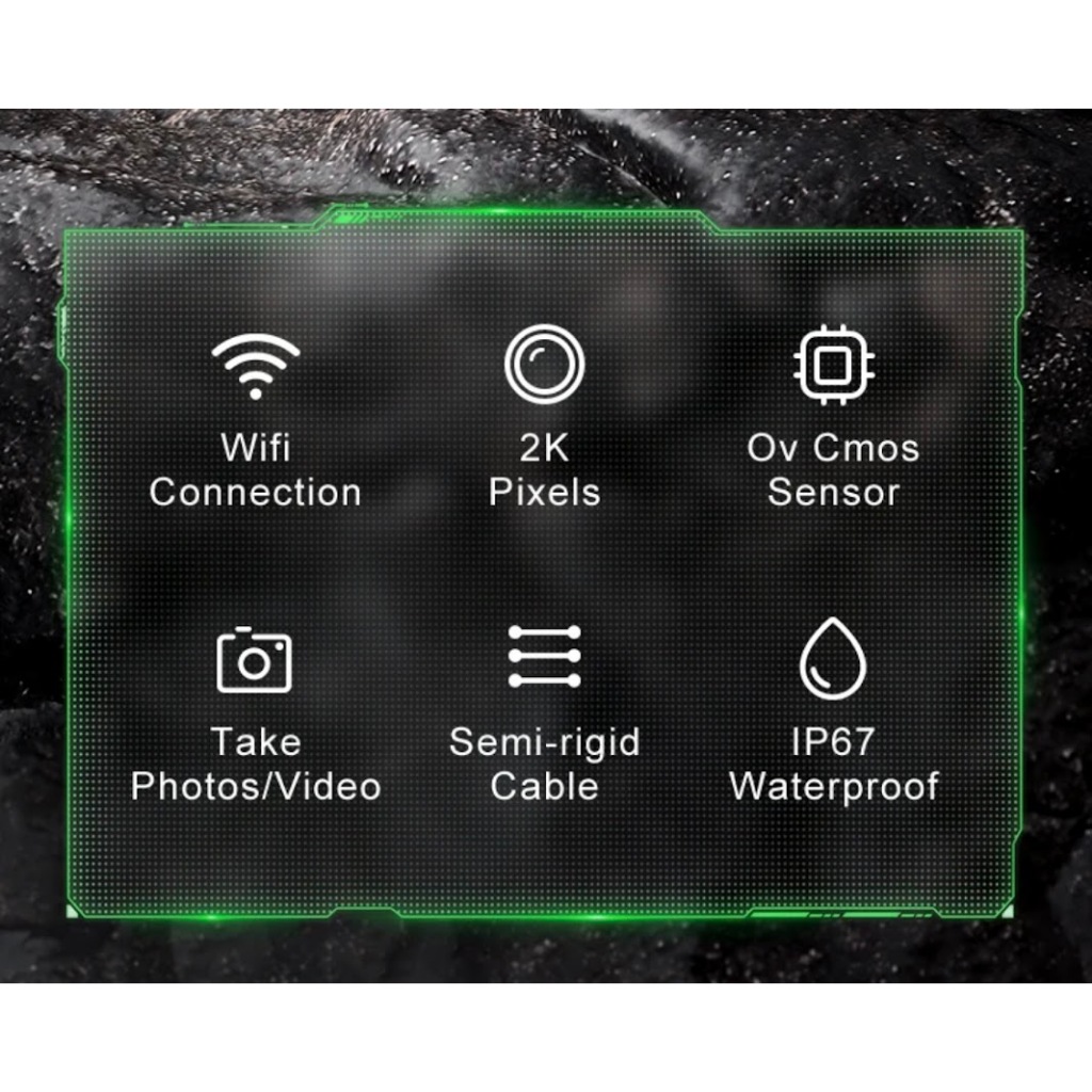 Inskam กล้องเอ็นโดสโคปอุตสาหกรรม WiFi กล้องตรวจสอบไร้สายเลนส์คู่กันน้ำ8มม.ปรับได้8LEDสำหรับSmartPhone - รูปที่ 6